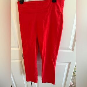 Women’s size large pull on ankle pants red